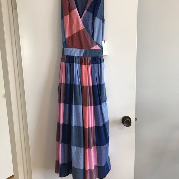 Nordstrom 1901 Size 4 Cotton Dress pink & Blue Plaid NWT - Picture 3 of 12